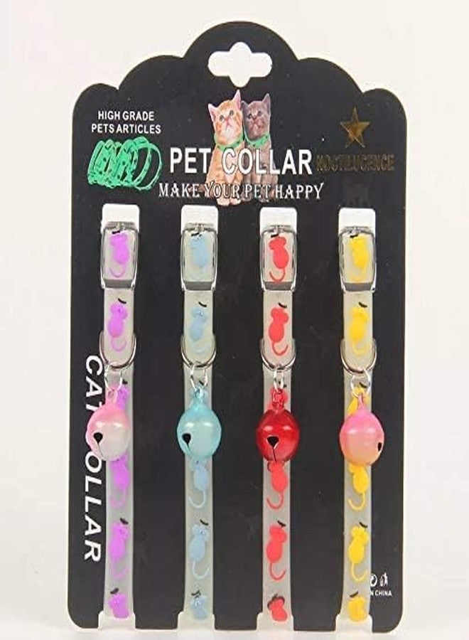 RoverPets Reflective Adjustable Collar with Bell | Adjustable Safety Collar for Kittens, Cats & Small Pets | Breakaway Buckle Design (Pack of-2, Color May Vary) - Image 1